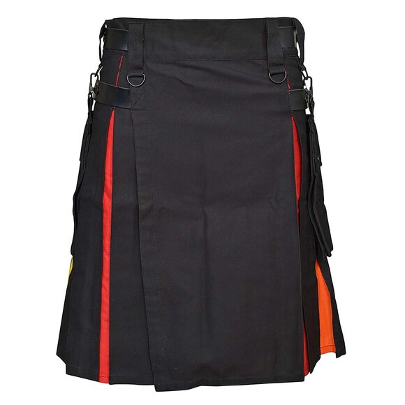 Colorful Pleated Utility Kilt for Men – Rainbow Festival Skirt, Pride Costume - Picture 3 of 9